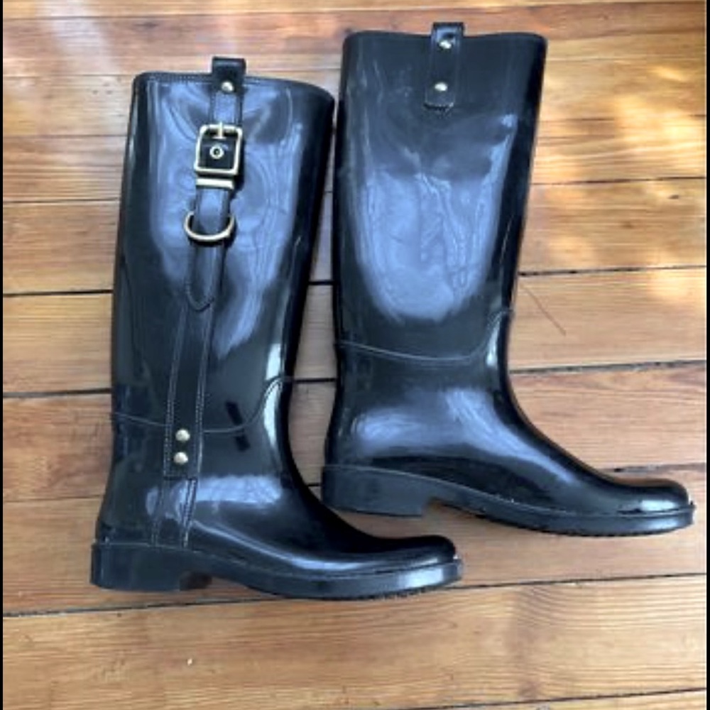 Coach rain boots, size 7, gently used